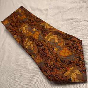 YSL all silk, brown pine cone tie.